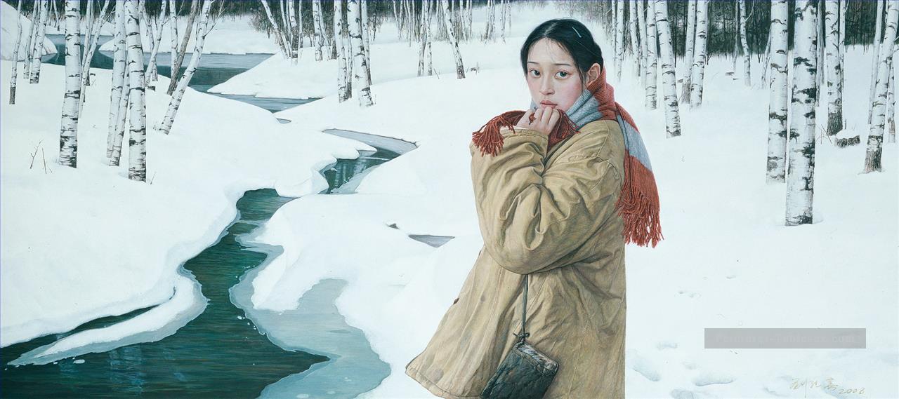 Fonte des neiges à Montagne chinois filles Peintures à l'huile